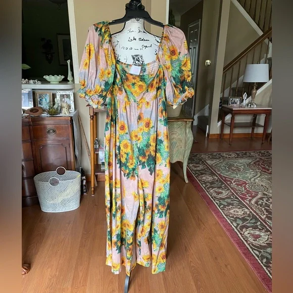 Selkie The Monet Sunflowers Hamptons Jumpsuit Size XXL - Picture 4 of 10